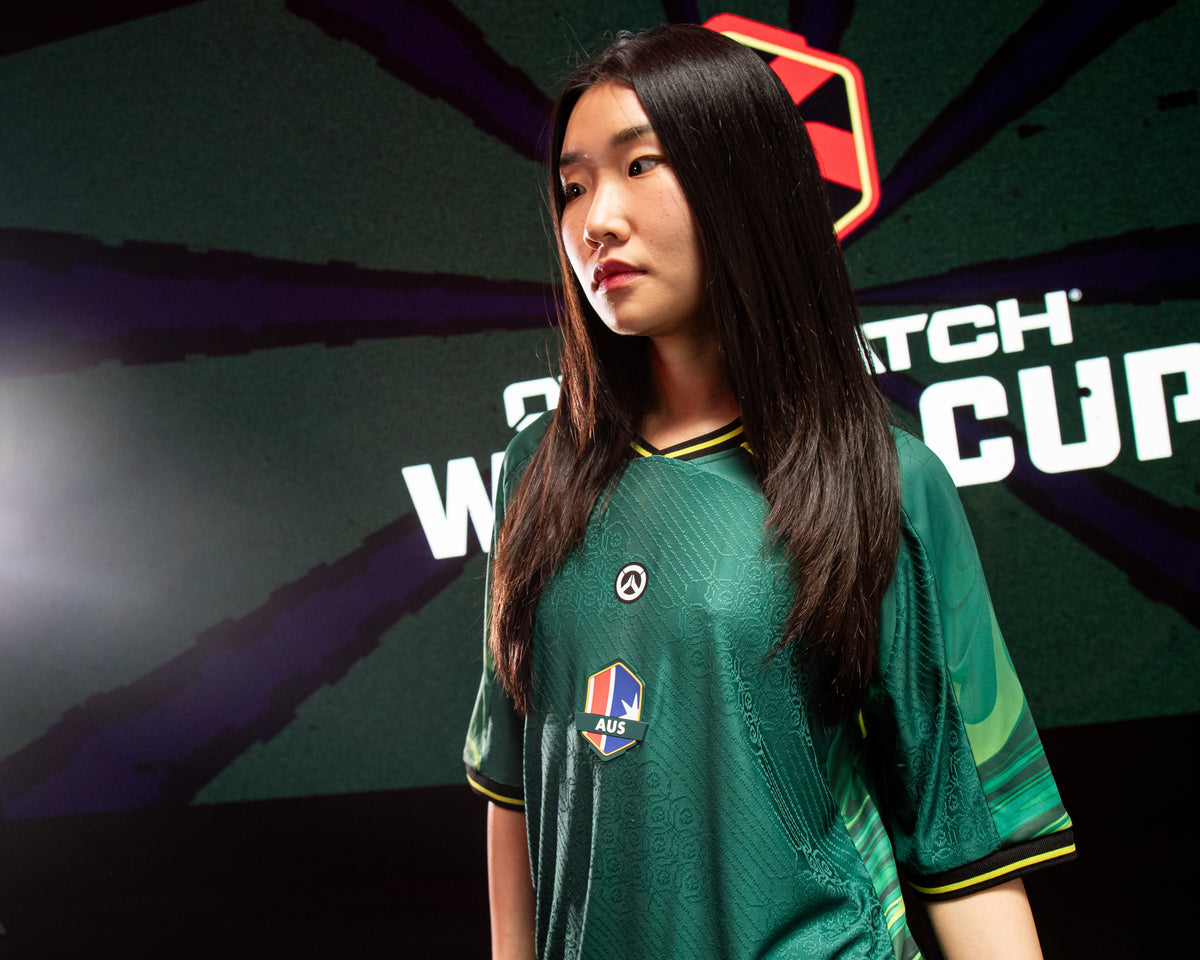 Woman in green Australia Jersey